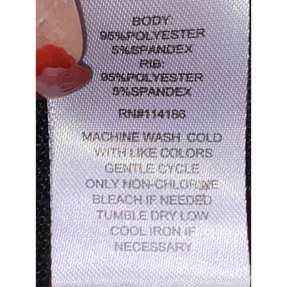 Black sweater Cowl Neck Large Relaxed Fit 2 Pockets Long Sleeve By Retrology - Picture 5 of 6